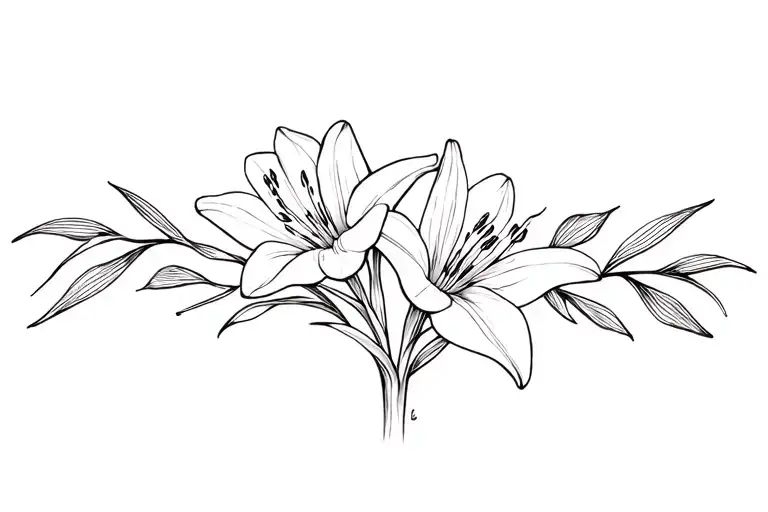 Lilies And Tulips Black And White