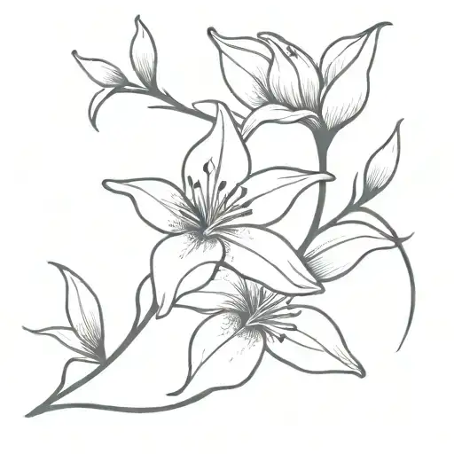 Sparrow And Lilly Flower