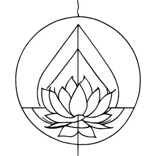 Circle With A Triangle And Lotus Flower