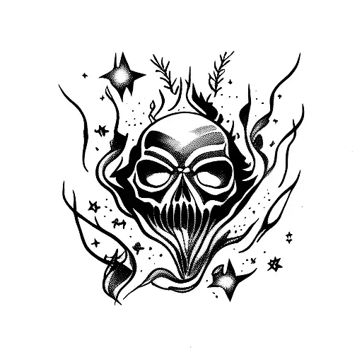 Stars Fire Water Skull