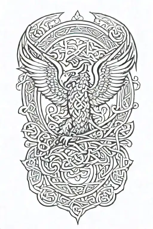 Celtic Dragon Flying Eagle