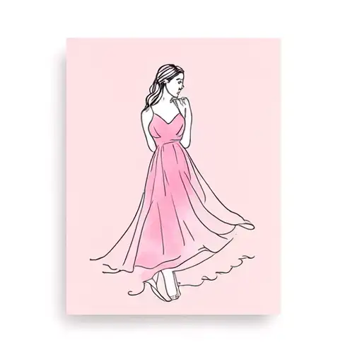 A Woman In A Pink Dress