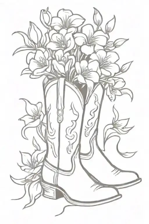 Cowboy Boots As A Vase For Flowers