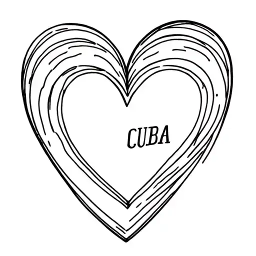 The Island Of Cuba Minimalist Style With A Heart In Havana