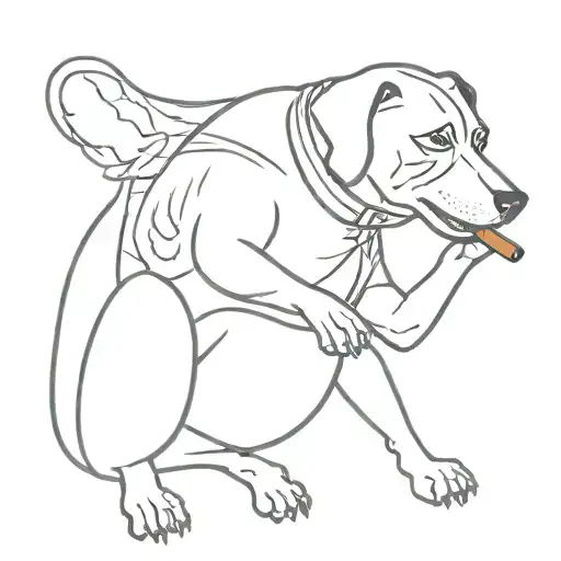 40'S Flash Dog Smoking A Cigar And Reading The Newspaper