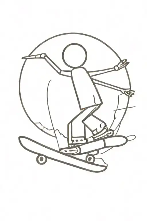 Stick Man Holding A Snowboard