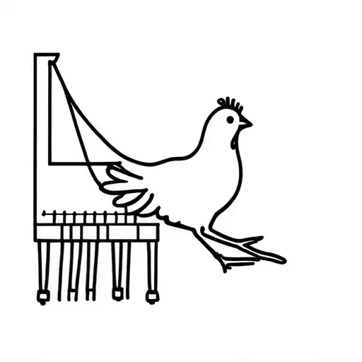 Chicken And Piano Minimalist Design