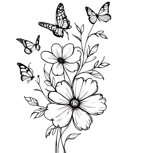 Butterflies And Flowers