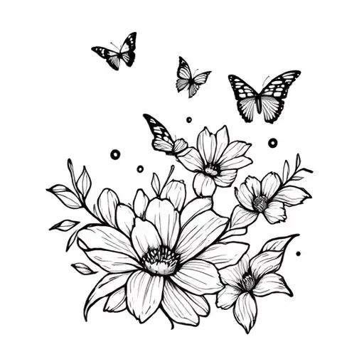 Butterflies And Flowers