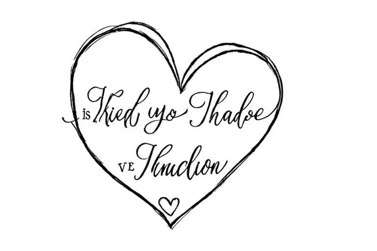 Heart With First Names Of My 2 Children And Pen