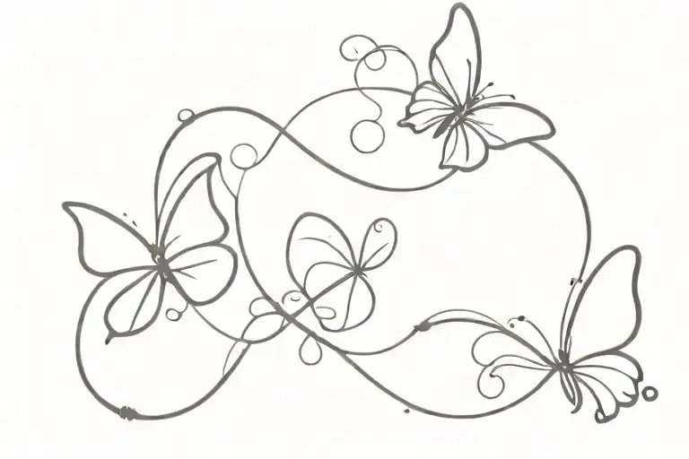2 Butterflies With Infinity Symbol