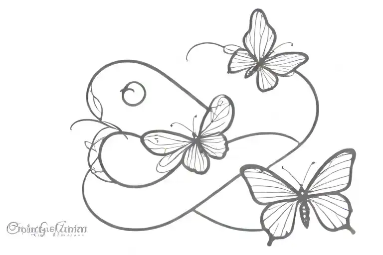 2 Butterflies With Infinity Symbol