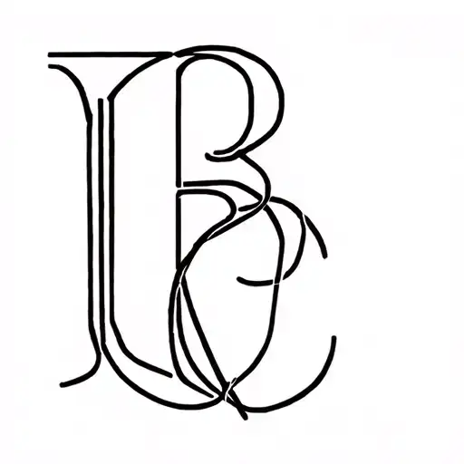 Intertwined Initial Art With The Letters B And C