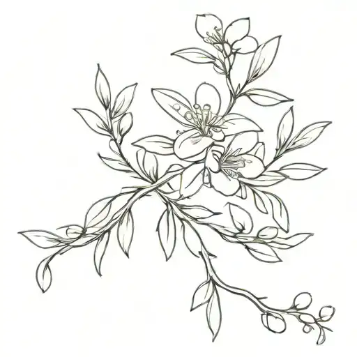 Olive Branch Vine With Flowers Wrapping Around Forearm