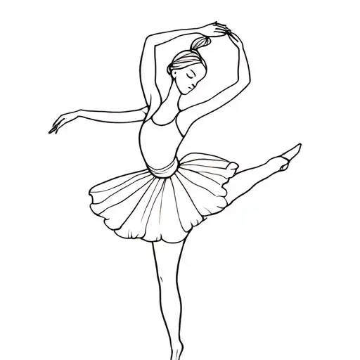 Minimalist Line Work Ballet Dancer