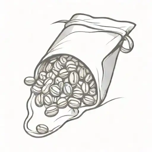 Coffee Beans Spilling Out From A Bag Of Coffee Beans