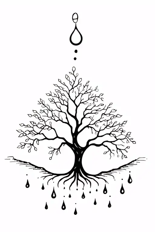 Tree Of Life And Rain Drops