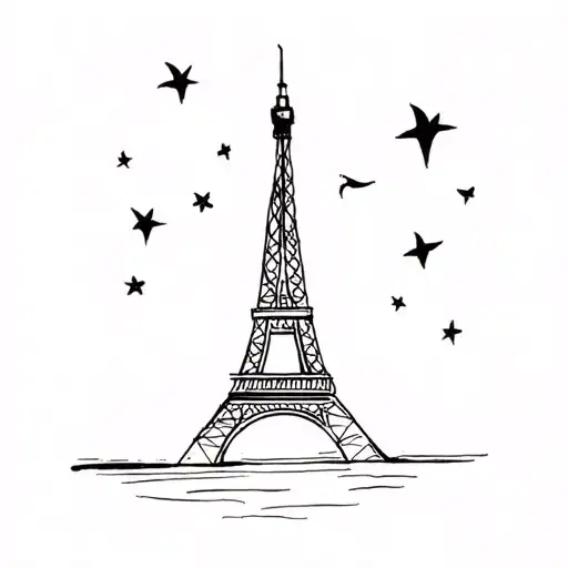 Eiffel Tower Night Sky Moulin Rouge
