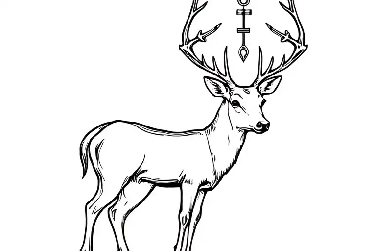 Deer With Anchor Above His Head Tattoo Meaning