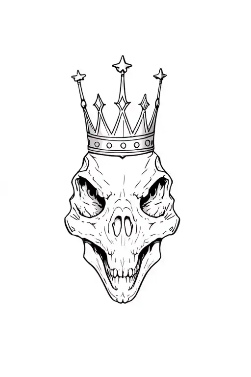 Dinosaur Skull Wearing A Crown