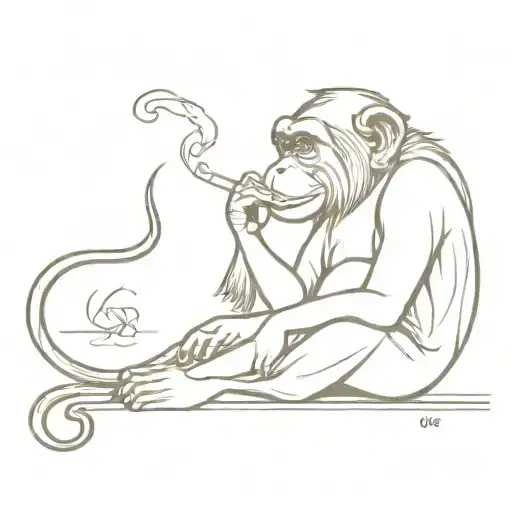 Monkey Smoking A Ciggarette