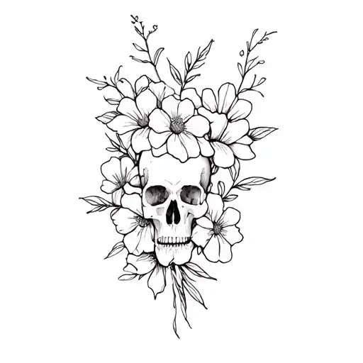 Memento Mori' With Flowers Wrapped