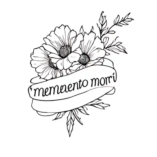 The Words 'Memento Mori' With Flowers Wrapped