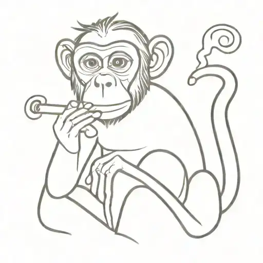 Monkey Smoking A Ciggarette