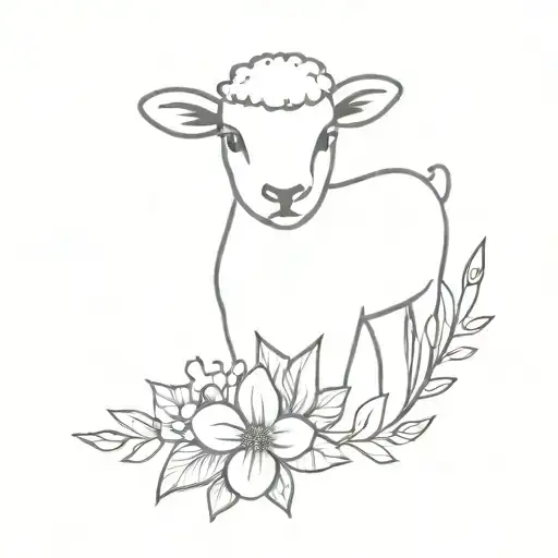 Lamb And Flower Bouquet