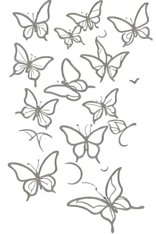 2000'S Theme Butterflies Flying