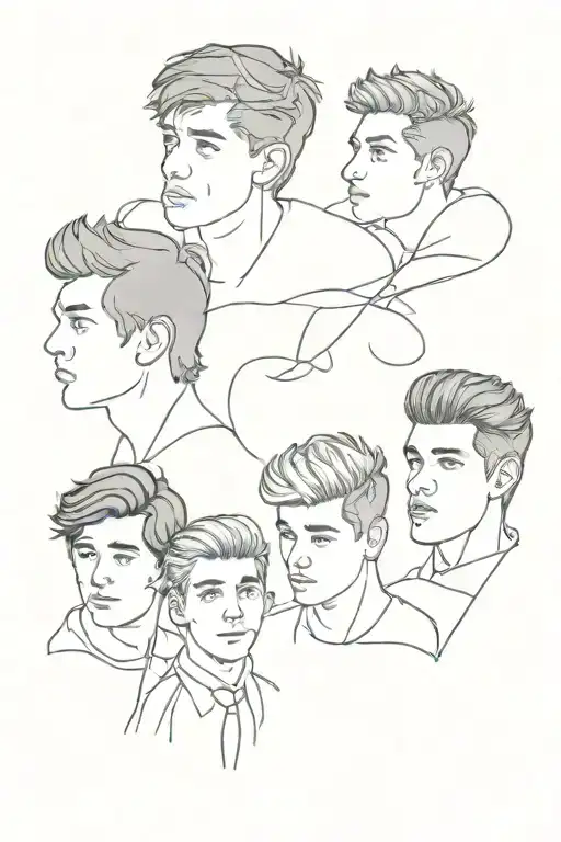 One Direction Group Tattoo Design