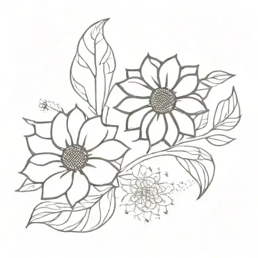 Fine Minimalist Ornamental Thigh Circumference With Sunflower