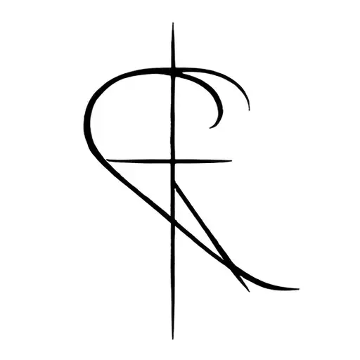 Letter R And Cross Surrounded