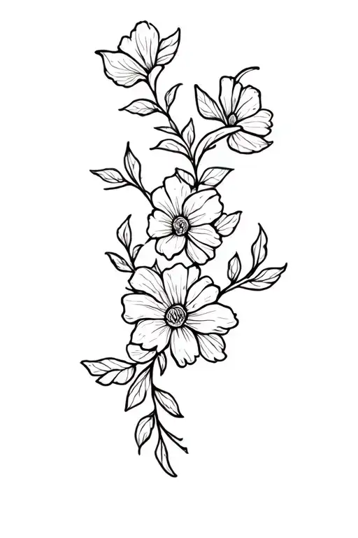 Flower And Vine Wrap Around Forearm