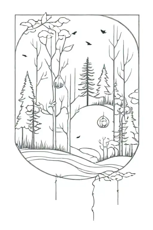 A Mystical Forest With Hidden Gems Scattered Among The Trees And Wildlife