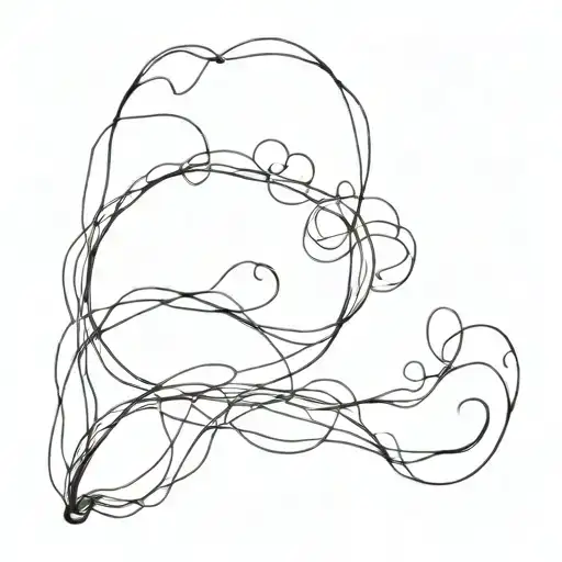 Long Smoke Sketch In Minimalist Style