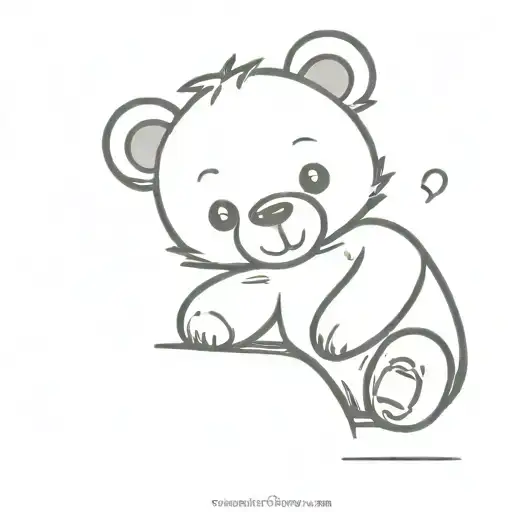 Tiny Cute Teddy Bear Sitting Alone