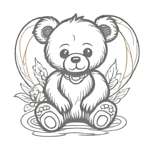 Tiny Cute Sad Teddy Bear Sitting With A Halo