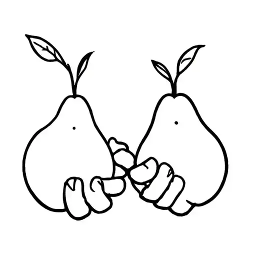 Two Pears Holding Hands Holding