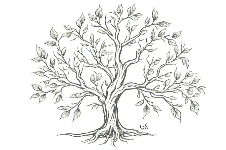 Beautiful Tree Growing With Tridents At Its Leafs