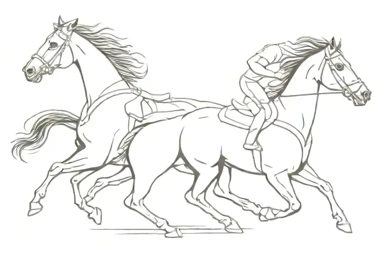 Jockey On His Galloping Horse Running