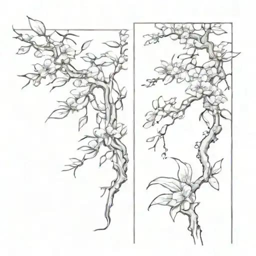 Background For Combining Tattoo Into Sleeve In Japanese Style Minimalism