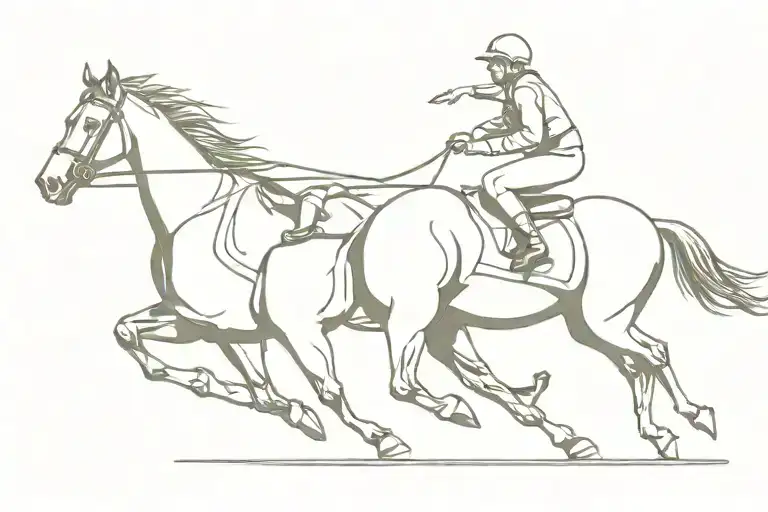 Jockey And Horse Galloping