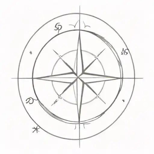 Minimalist Compass Thin Line