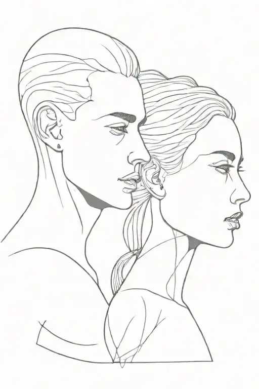 2 Faces Man And Woman Against Each Other With A Single Unique Feature
