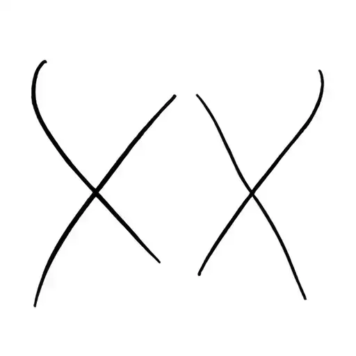 Double X's Combined To Each Other Behind Ear