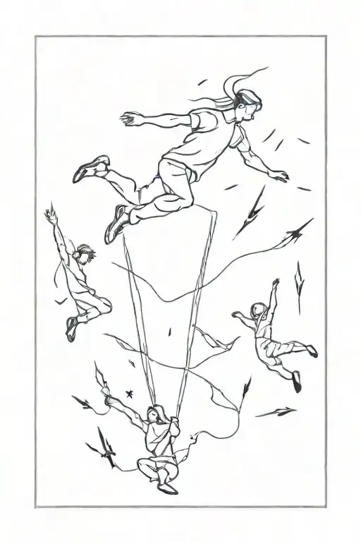 Beat The Inscription With Graphics And Photos Of Falling People