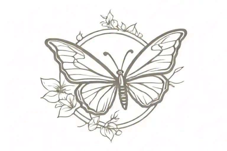 Butterfly With Tiara And Sun Shining In The Background