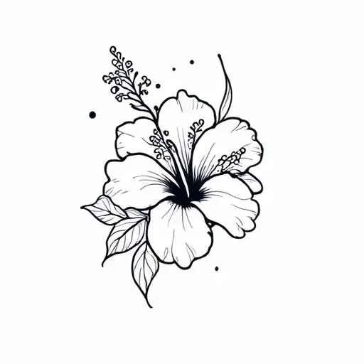 Sea Animals And Hibiscus Flower