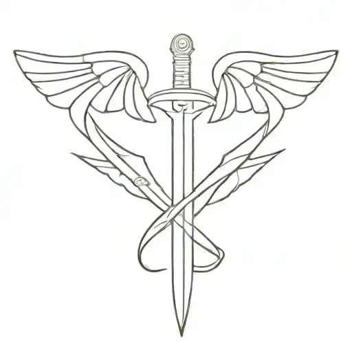 Delicate Sword With Wings Spread